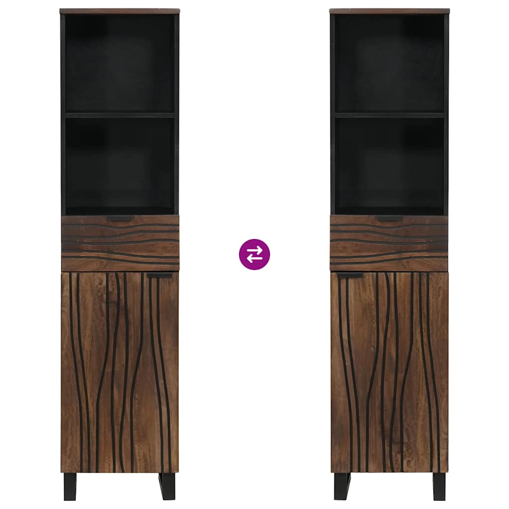 Bathroom Cabinet Walnut 38 X 33 X 160 Cm Particleboard