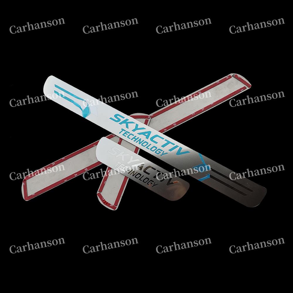 For Mazda 3 CX-5 6 CX30 Car Door Sill Kick Scuff Plate Protector Trim Auto Accessories Threshold Guard Pedal Styling Sticker