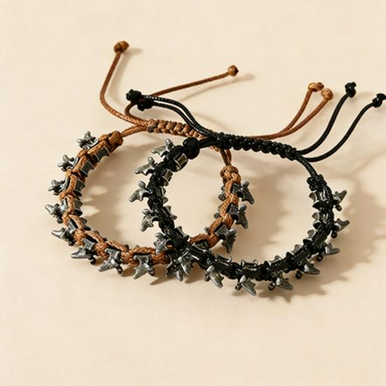 Men's Punk Dragon Alloy Woven Bracelet - Adjustable Size