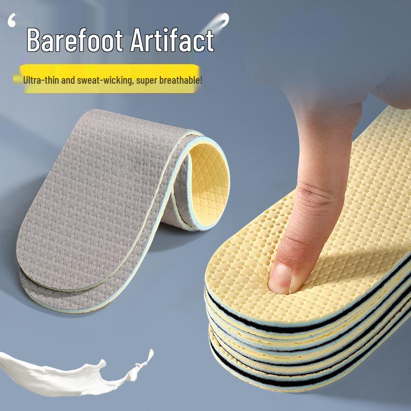 Breathable, Odor-Resistant Latex Insoles: Ultra-Thin, Non-Slip, Super Soft, Sweat-Absorbing for Men and Women’s Shoes.