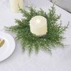 Artificial Pineneedle Wreath Candle Ring Christmas Party Festival Table Centerpiece Holder Garland Wedding Decoration