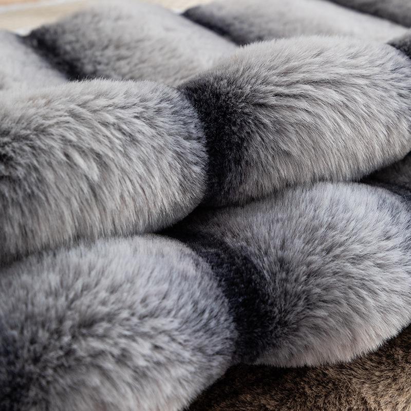 Rabbit Plush Straight Sofa Cushion Winter Thickened Sofa Cover New Non-Slip Plush Seat Cushion Cross-Border