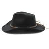 Vintage Black Wool Felt Jazz Hat With Wide Brim For Men And Women