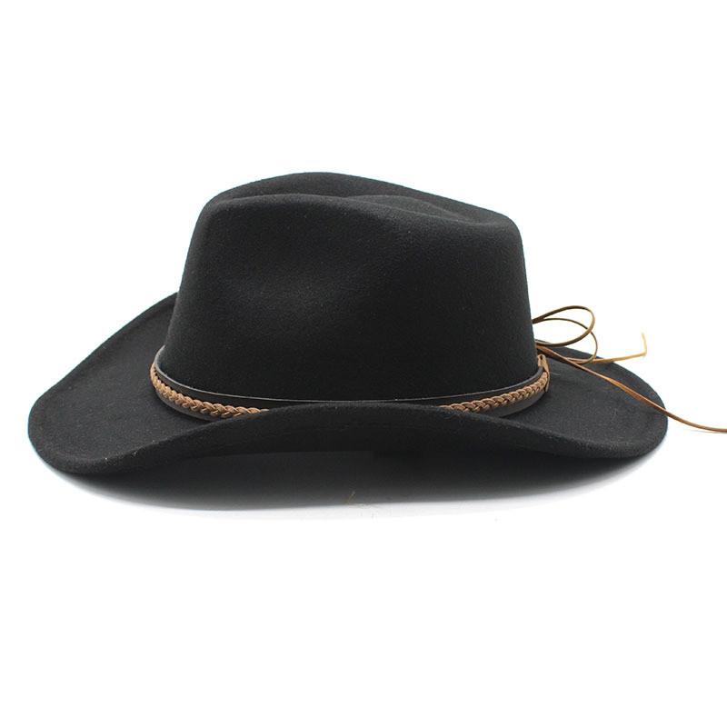 Vintage Black Wool Felt Jazz Hat With Wide Brim For Men And Women