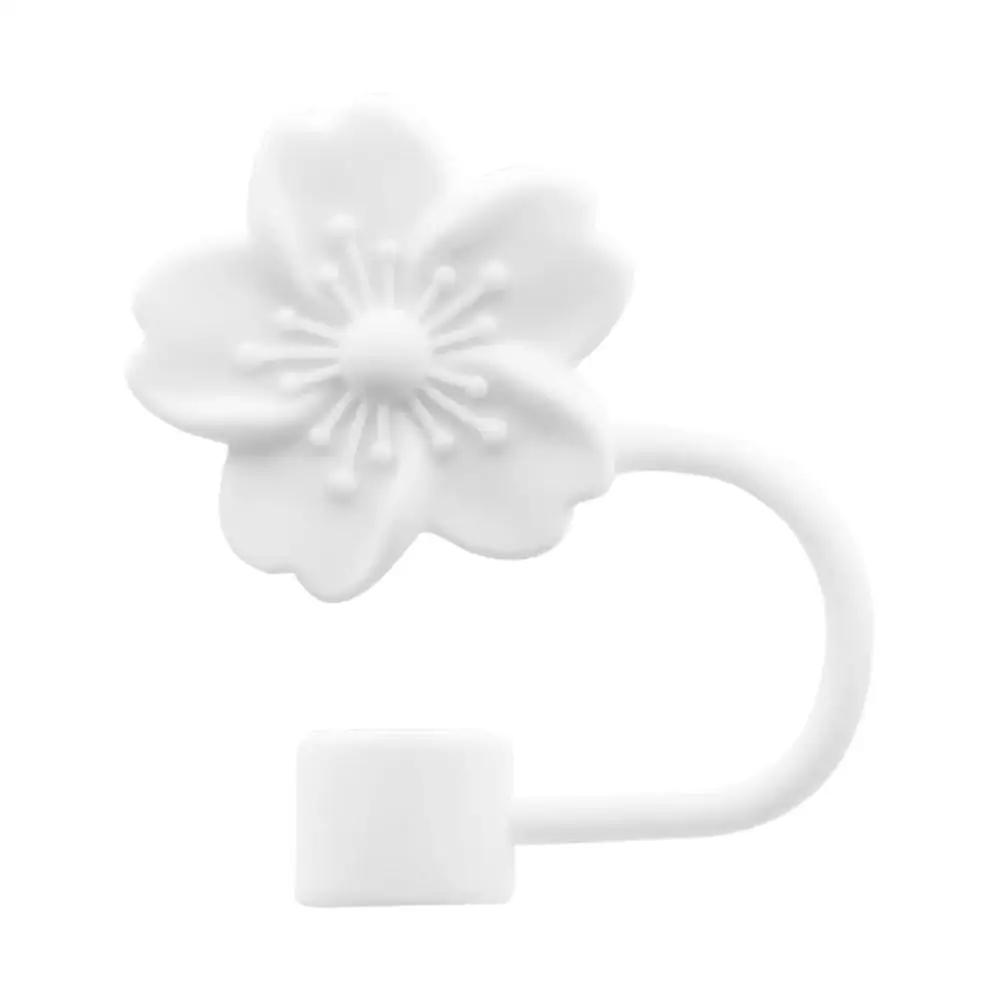 Tapa para Pajita con Forma de Flor de 10 mm/0,4 pulgadas Compatible con Vaso Stanley de 30 y 40 Oz Tapa de Pajita de Flor de Silicona Suave