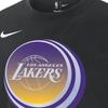 Nike X NBA Collaboration Letter Print Pattern Ribbed Crew Neck Short Sleeve T-Shirt Los Angeles Lakers Men Tops Black FV9875-010