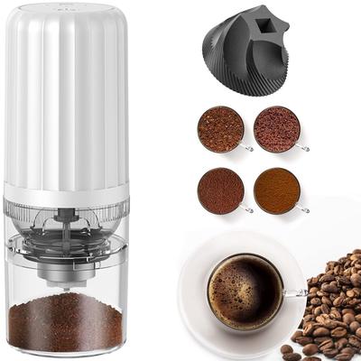 Cordless Electric Coffee Grinder, Mortar-Style, USB Rechargeable, Automatic Coffee Grinder, Conical Type, Portable, Ceramic Grinding Core, Adjustable