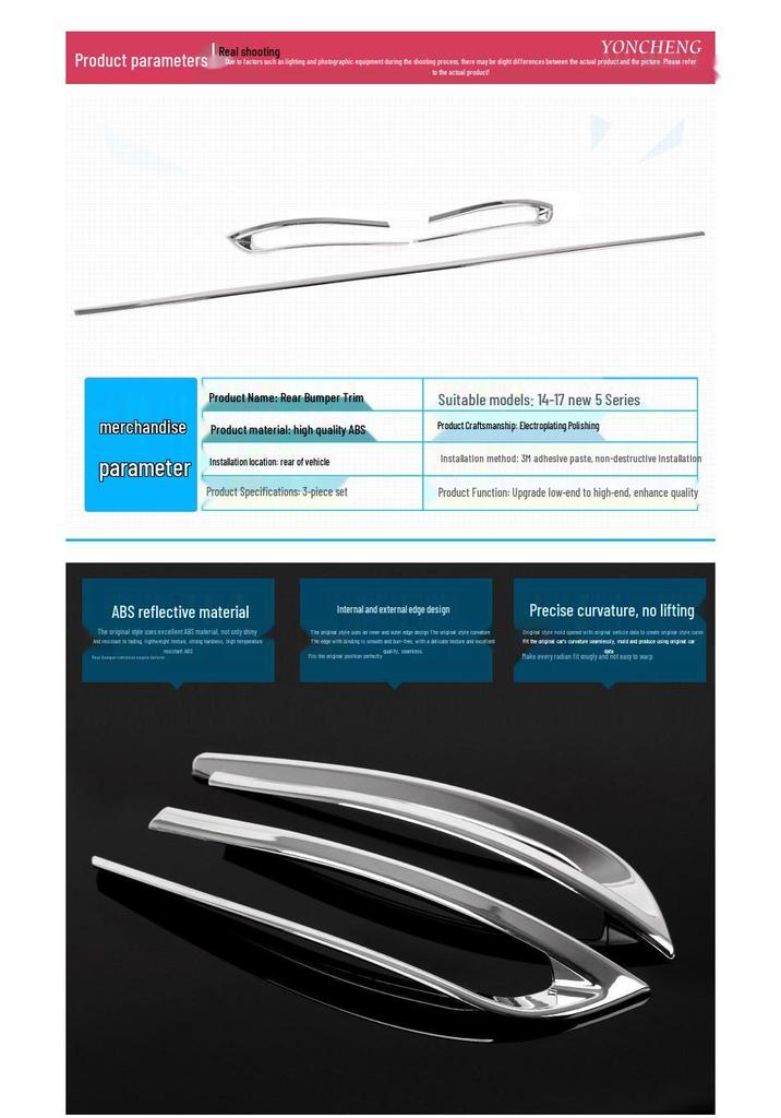 BMW 5 Series F18 Rear Bumper Trim Strip (2014-2017) - 525, 528li Models