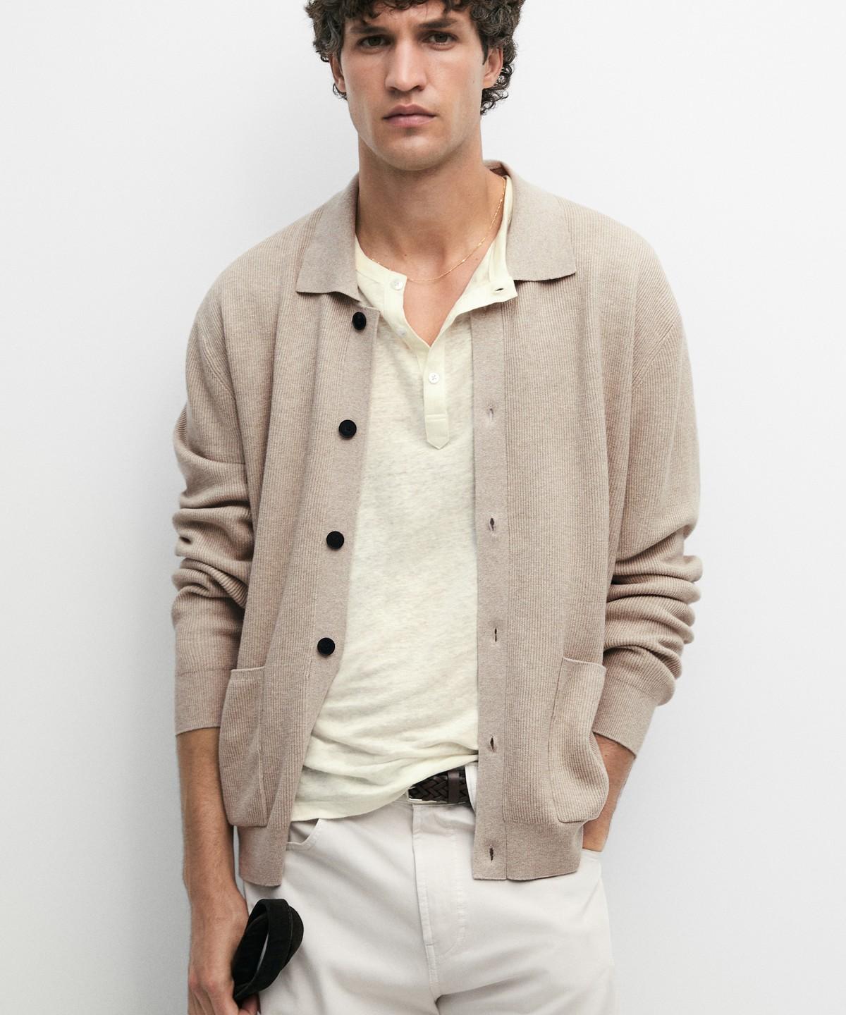 Massimo Dutti 100% Cotton Pocket Knit