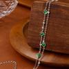 Fashion commuter natural jadeite yang green double row design inlaid women's light luxury versatile bracelet fashion retro jewelry gift