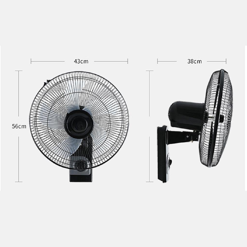 

220V 16 Inch Home Oscillating Fan 3 Levels Adjustable Cooling Fan Wall Mounted Fan 55W Wall Mounted Fan