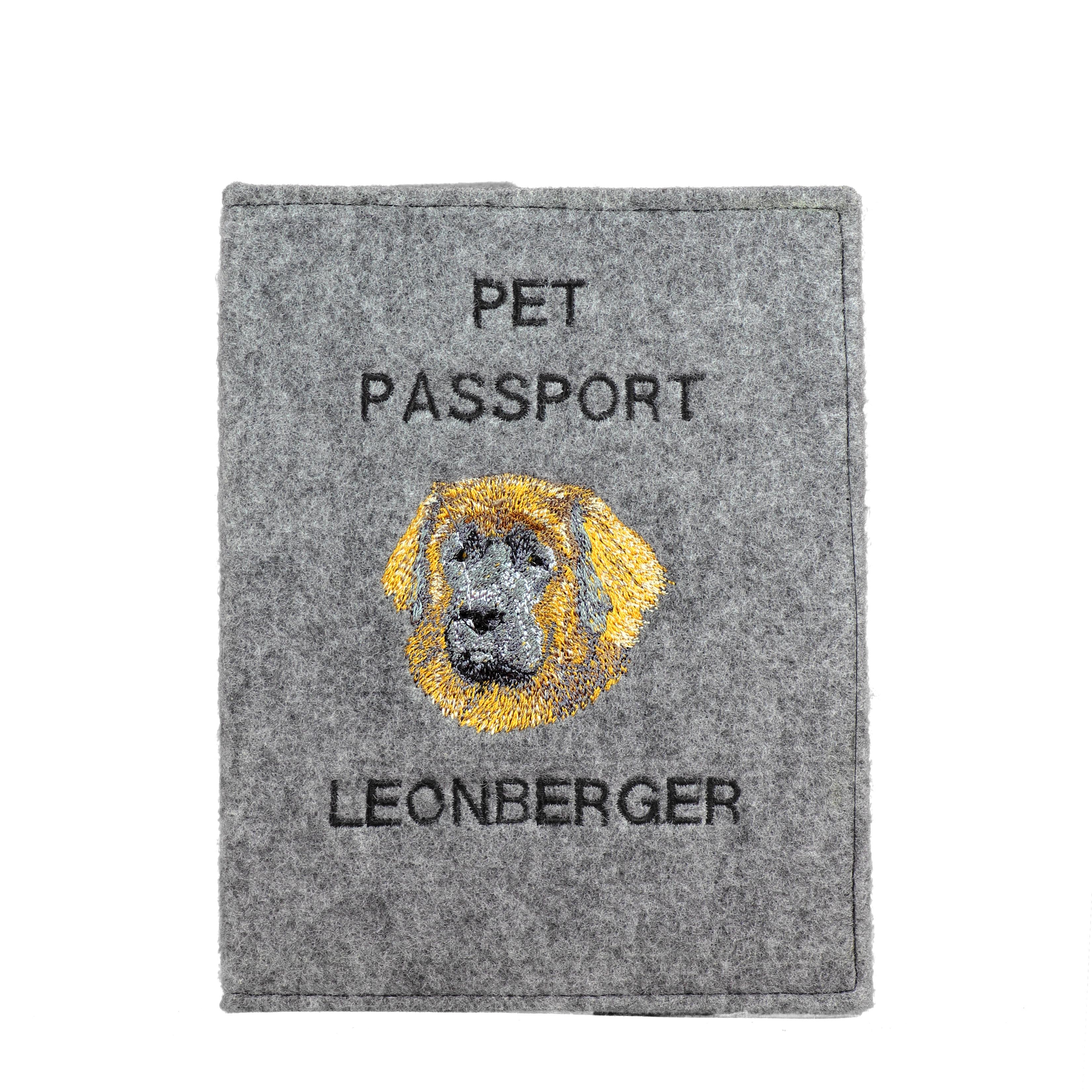 

Leonberger - Dog passport case, document case, gift for the traveller from the Art-Dog brand сірий колір