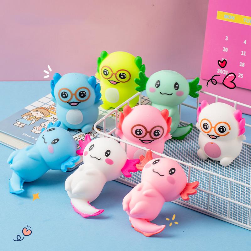 Cute Axolotl Squishy Toy Cartoon Animal Squeeze Slow Rebound Squishy Toy Stress Ball Stress Relief Kids Gift Fun Toy Party Decor