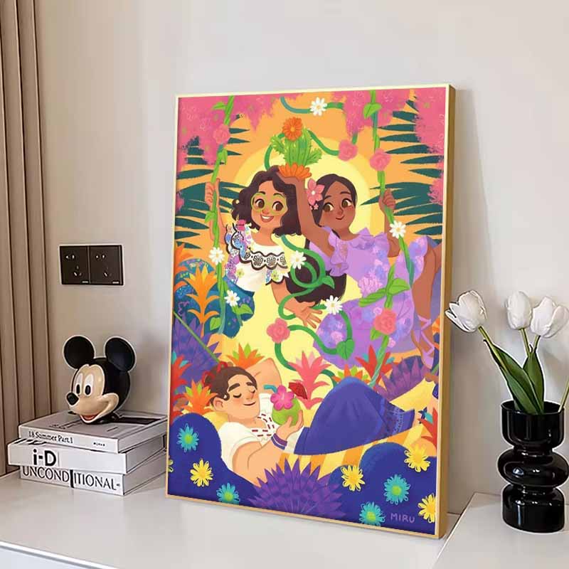 Disney 5D DIY Diamond PaintingA Magical House of Sisters Illustration Full-round Diamond Mosaic Cartoon Embroidery Art Painting for Home Decoration