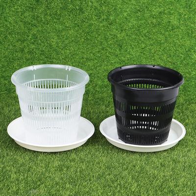 11cm/14cm Rotkontrollerande Transparent Blomkruka För Phalaenopsisorkidé Cattleya Plantering Med Porer Heminredning