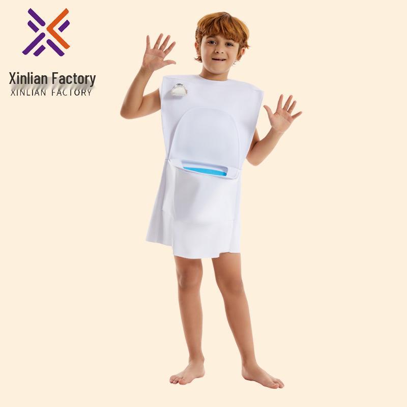 

Kids Halloween Fun Toilet Costume Set for Performances and Cosplay One Size