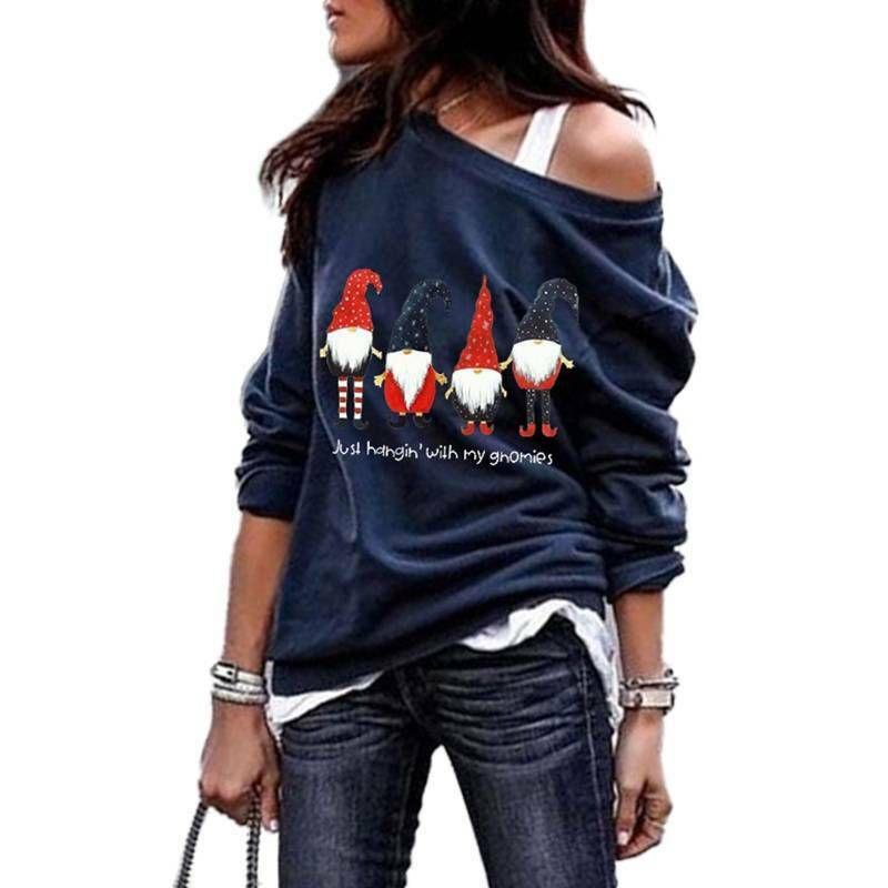 Stylish Women's Christmas Jumper Pullover Loose Fit Sweatshirt For Festive Seasons