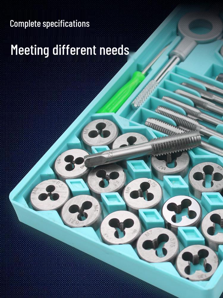 Metric & Imperial Tap and Die Set with Hand Reamer & Tap Holder – Comprehensive Threading Tool Kit.