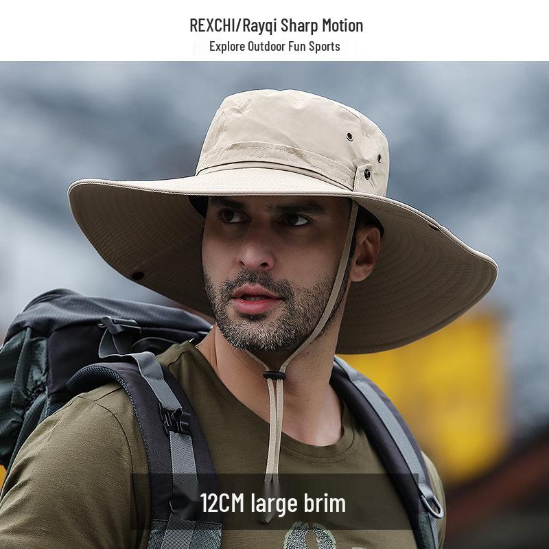 Men's UV Protection Wide Brim Waterproof Sun Hat for Fishing, Hiking, and Outdoor Activities
