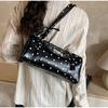 Zippered Polka Dot Shoulder Pillow Bag Stylish Polka Dot Underarm Bag With Lg Shoulder Strap Cute Bost Bag With Bow Design
