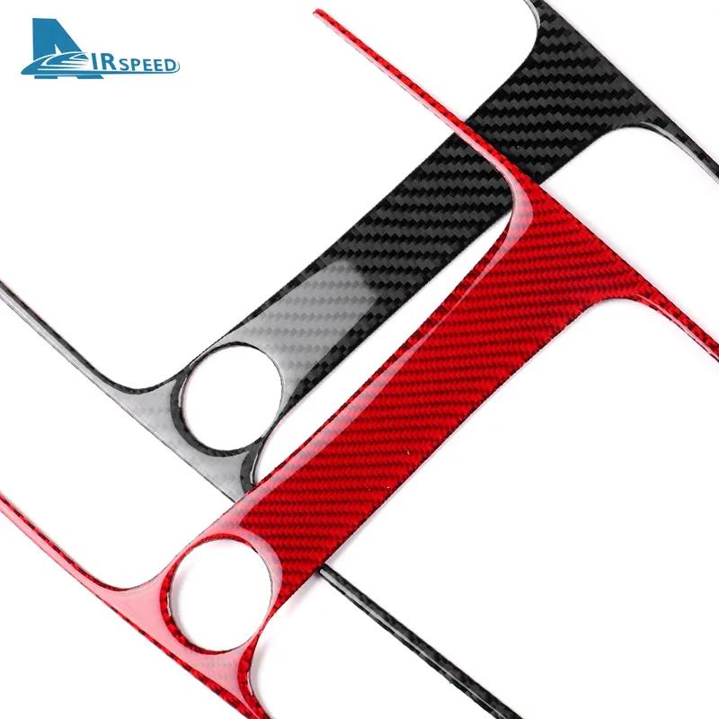 Real Soft Carbon Fiber Sticker For Seat Leon 2017 2018  LHD RHD Car Gear Shift Outer Frame Panel Trim Interior Accessories