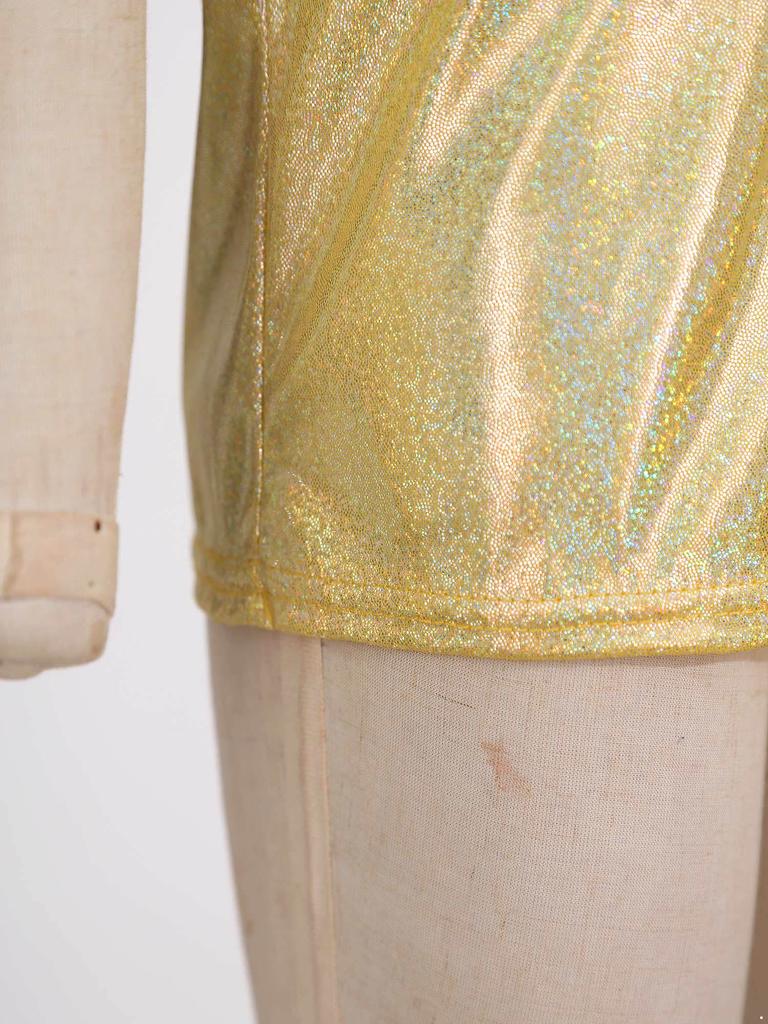 Unisex Kids Metallic Shiny Jazz Dance Top Sparkly T-shirt Performance Wear Boys Girls Dance Class Outfit