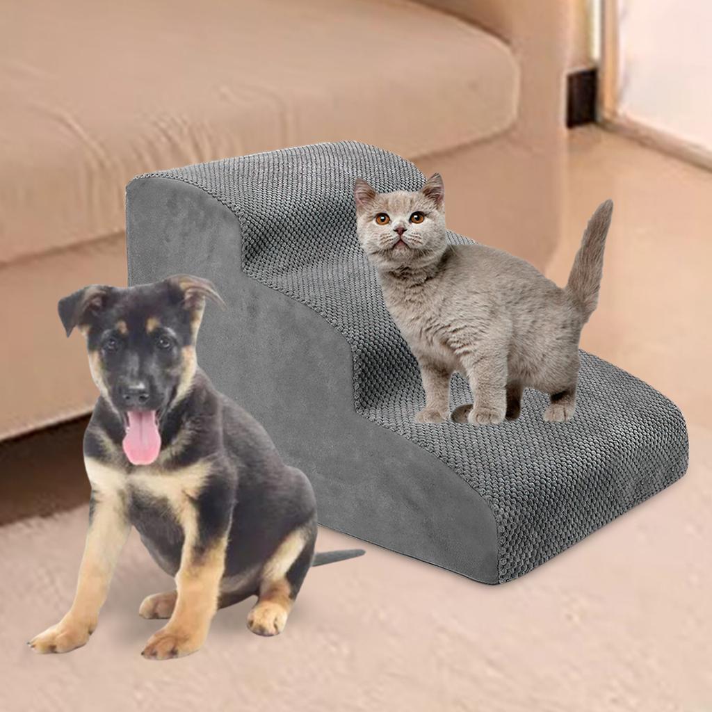 Pet Dog Ladder Pet Stairs Couch Cat Ramp High Bed Cat Rabbits Small Large Dogs Nonslip Washable Kitty Kitten Bedding Cat Stair
