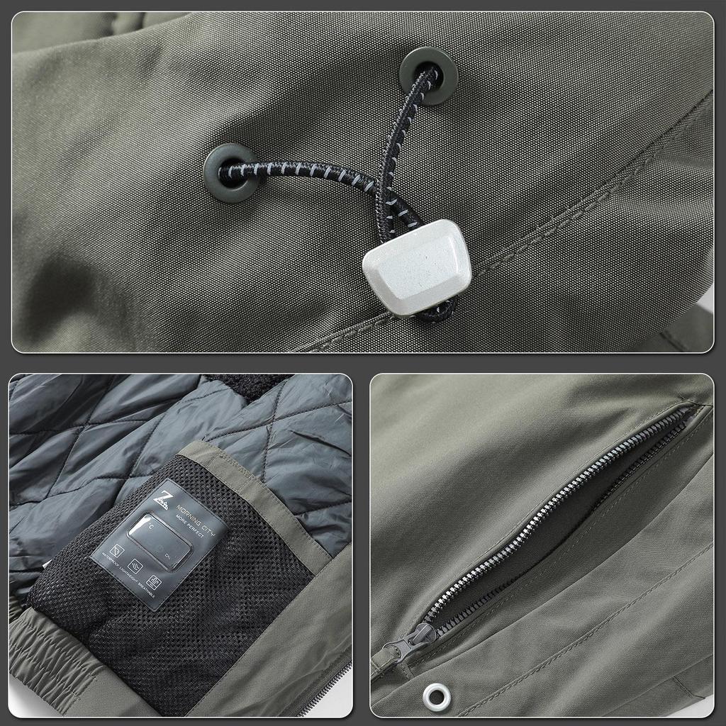 2025 Men's Trendy Hooded Cotton-Padded Winter Workwear Jacket - Thick, Warm, Cold Protection