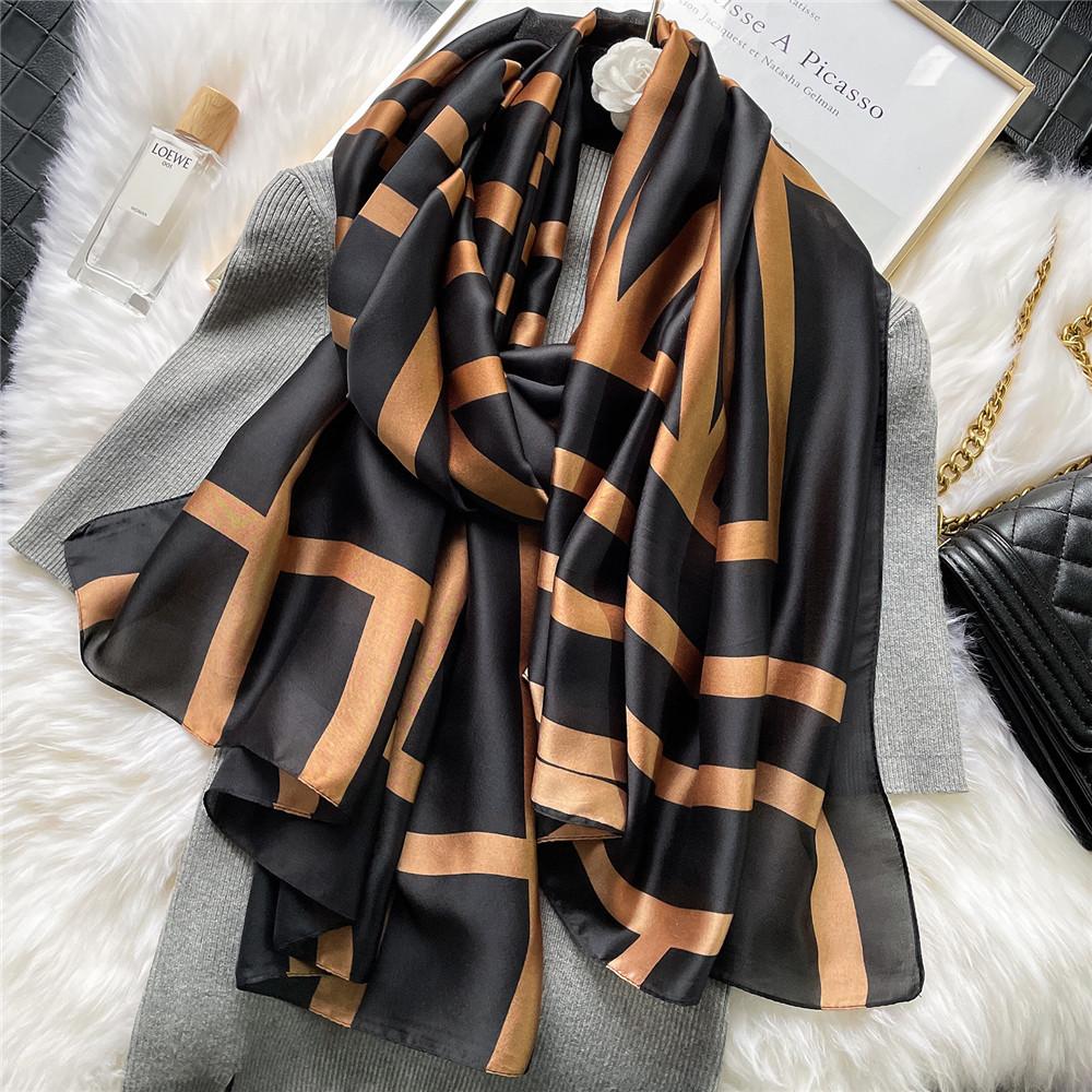 Spring Scarf Women's Luxury Design Polyester Material Smooth Scarf Soft Shawl Beach