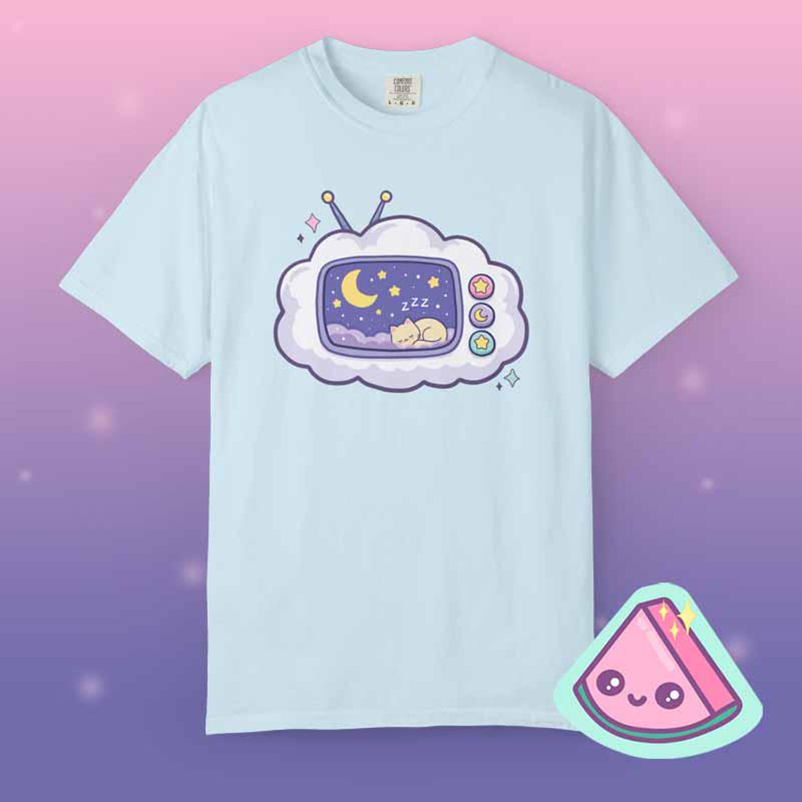 Fairy Kei Cat Shirt | Dreamcore Kawaii Clothing | Yume Kawaii Aesthetic | Harajuku Fashion | Sleepy Cat Shirt S