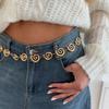 Gold Color Spiral Circle Waist Chain Hollow Out Oval Belly Chain  Shorts Decoration