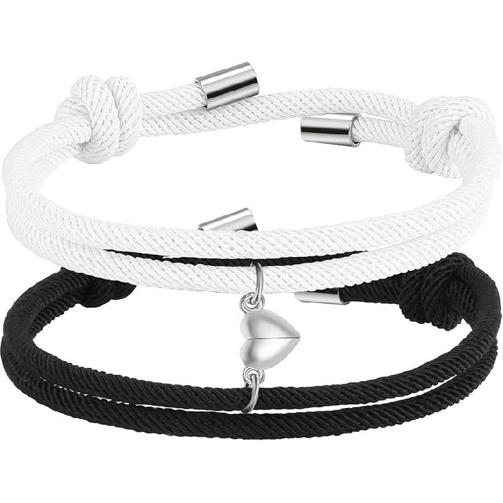 Couple Matching Bracelets, Bf and Gf Bracelets, Best Friend Bracelet,Stretch Adjustable Braid Bead Bracelets Jewelry for Him and Her