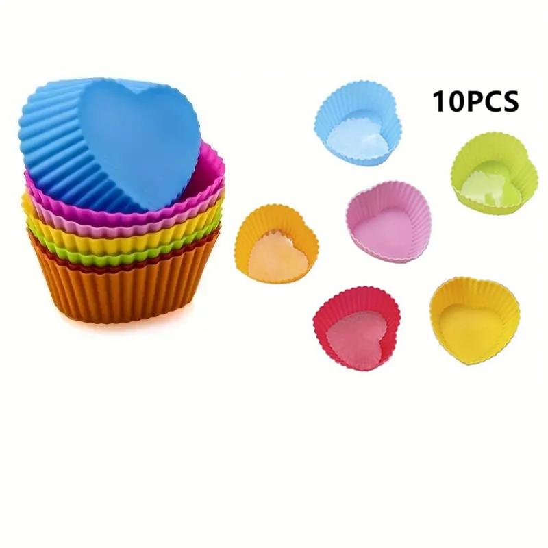 Silicone Cake Mold Round Heart Shape Muffin Cupcake Baking Molds Home Kitchen Bakeware Baking Cups BPA Free Kitchen Gadgets