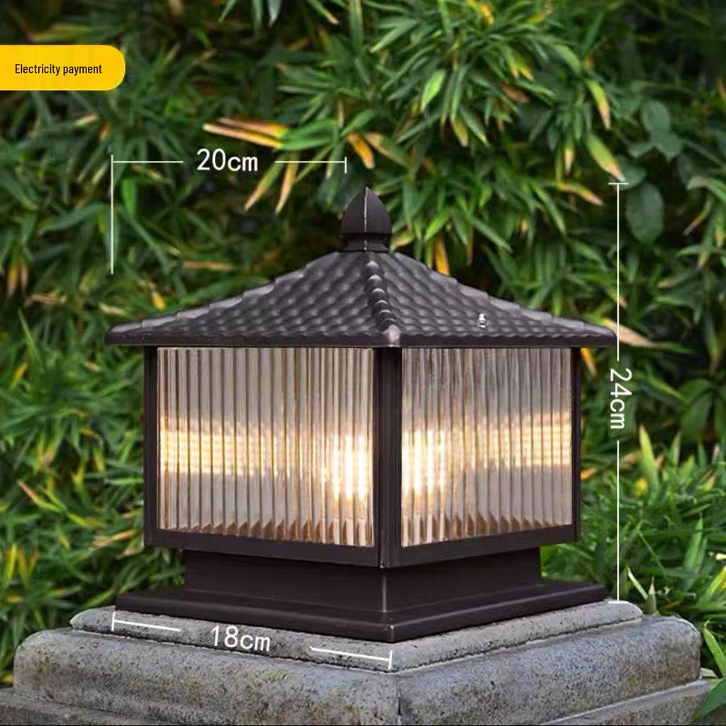 Solar Waterproof Outdoor Garden Post Light for Villa Entrances, Yards, and Fence Walls
