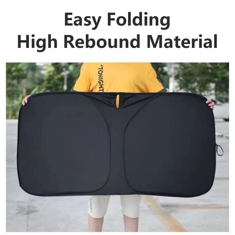 Ultra-Thick Foldable Car Sunshade - Reflective Heat Barrier & Visor With Storage Bag For Small Cars Front Windshield Coverage