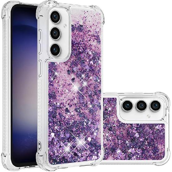 

Чохол для Galaxy S23 FE, Прозорий блискучий чохол з блискітками, Плавучий пісок, Ударостійкий захисний блискучий м який силіконовий TPU чохол для Samsung Galaxy S23 FE. Love-6