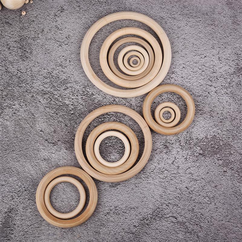 

DIY ювелирные изделия деревянные поделки натуральный цвет бревна деревянное кольцо DIY аксессуары сумки пряжка шторы диаметр 15~150 мм 15mmX4mm-50pcs