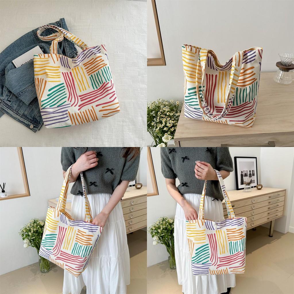 Stylish Colorful Canvas Tote Bag For Women Perfect For Casual Commuting And Daily Use