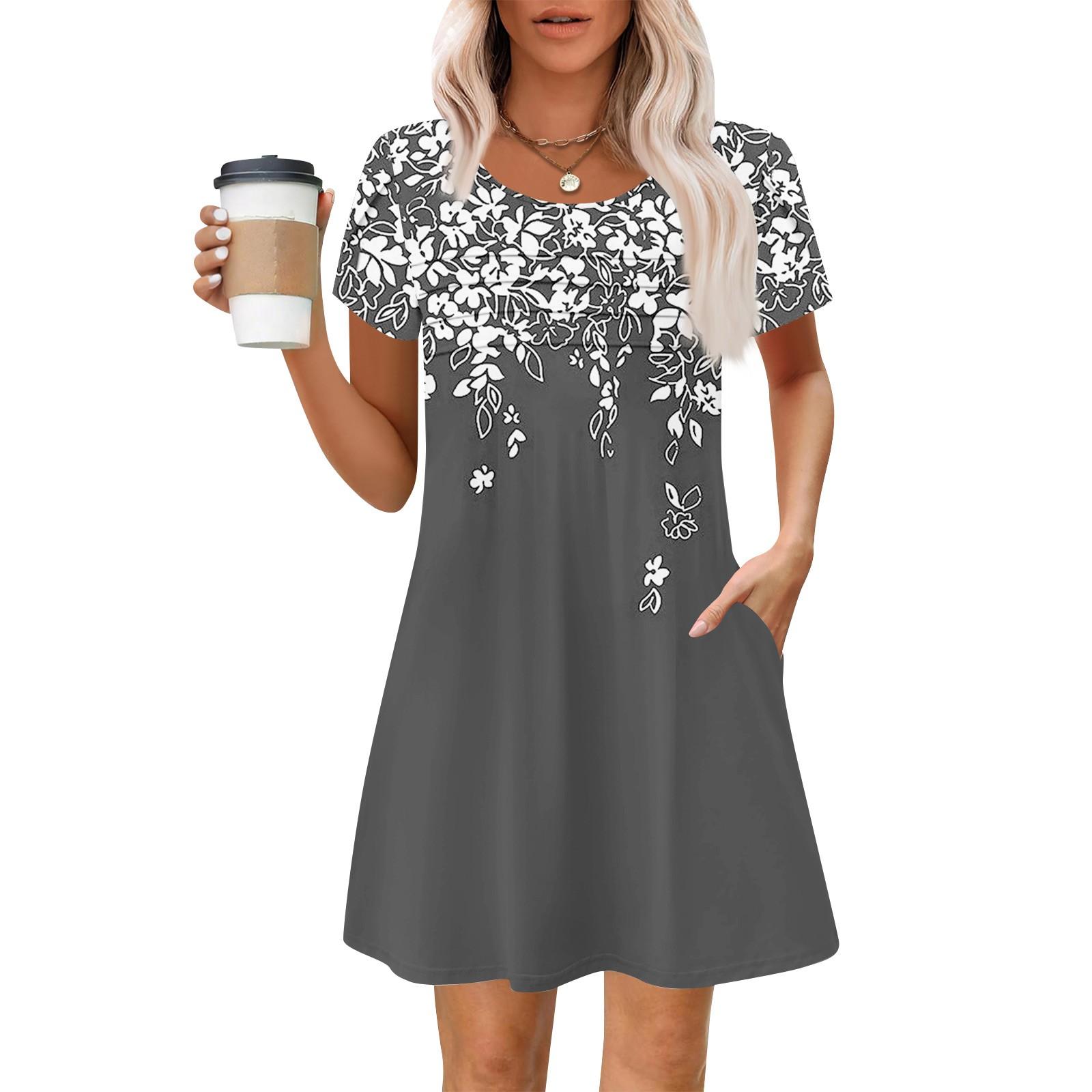 

Женские летние повседневные лепестковые узкие полосатые плиссированные однотонные платья XL