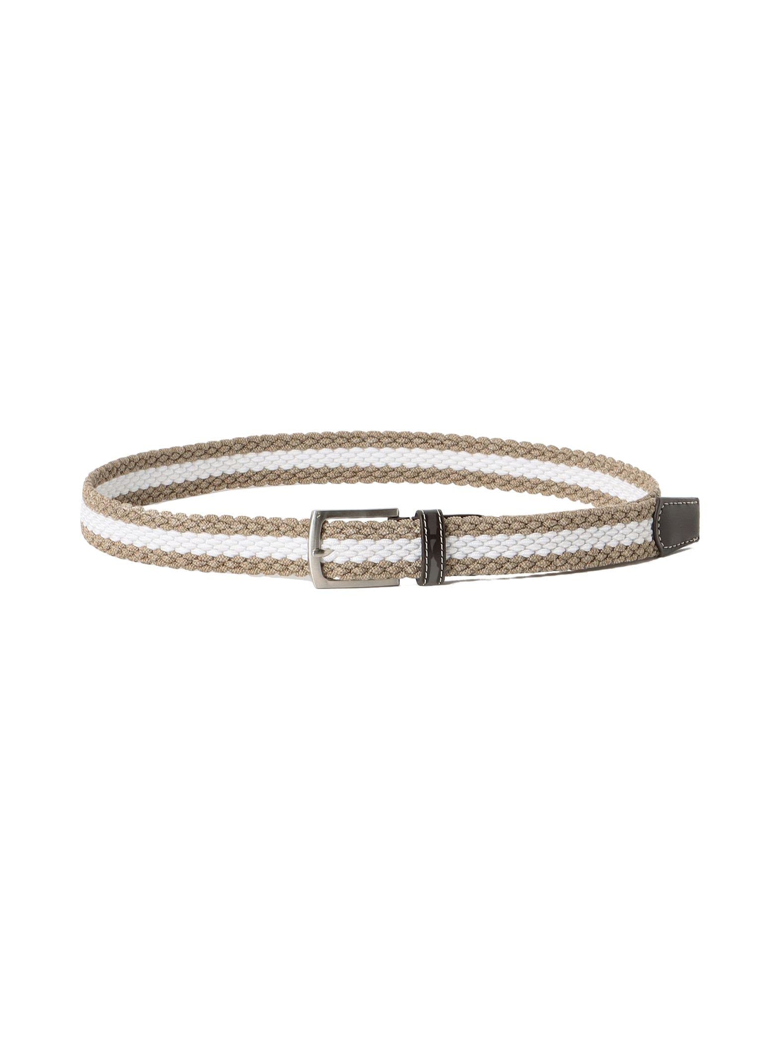 [BEAMS HART] Canvas Belt, Melange Mesh Belt, Men s, BEIGE M