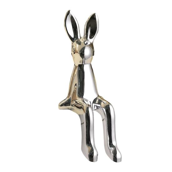 Long Ear Bunny Figurine Colorful Sitting Rabbit Statue Animal Sculpture Home Office Desktop Car Dashboard Decoration