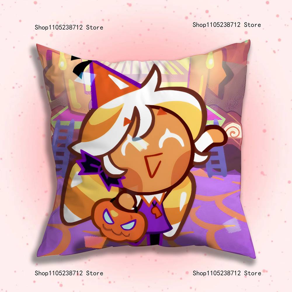 Funny Game Cute C-Cookies R-Runing Pillow Case Cute Anime Peripherals Bedroom Sofa Decorative Cushion Cover Soft Cushion Cover