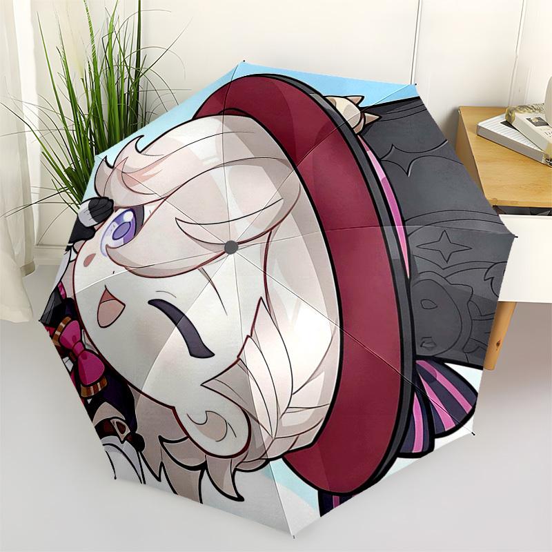 

1pc Outdoor Umbrella with Cute Cartoon Character Design - Automatic Opening/Closing, Portable 3-Fold Design, 8-Rib Iron Frame - Perfect Gift for