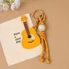 New Creative PU Guitar Pendant Access Card Bag Accessories Beaded Keychain Small Gifts Car Hanging Accessories