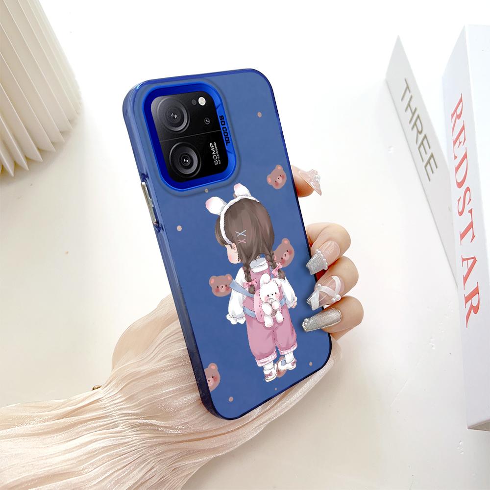 Custodia rigida antiurto anticaduta con motivo dipinto, argento colorato, doppia faccia, per telefono Xiaomi Redmi Poco