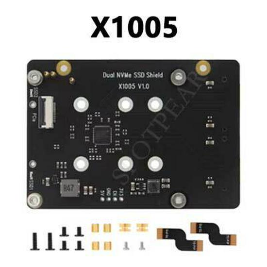 

Адаптер X1005 PCIe на M.2 NVMe для двох SSD-накопичувачів Raspberry Pi 5 - підтримує розміри SSD 2230/2242/2260/2280