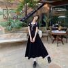 Large Size Women's Clothing French Front Shoulder Square Neck Short Sleeve White Dress Summer Thin Waist Cover Meat Age Reduction Long Skirt