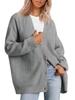 European Style Women's V-Neck Solid Color Sweater 2024