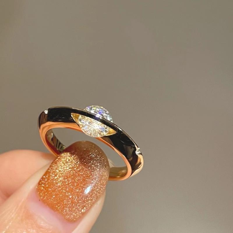 Geometric Rotating Planet Zircon Adjustable Opening Rings for Women Wedding Party Daily High Quality Jewelry