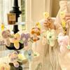 2pcs/set Soft Plush Animal Pendant Fur Cartoon Doll Keychain Creative Cute Cat Key Ring  Children